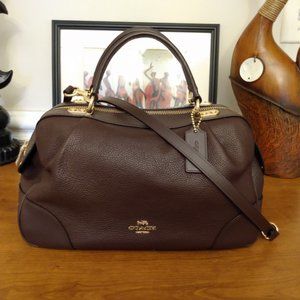 Coach Lane Leather Satchel - Oxblood Burgundy